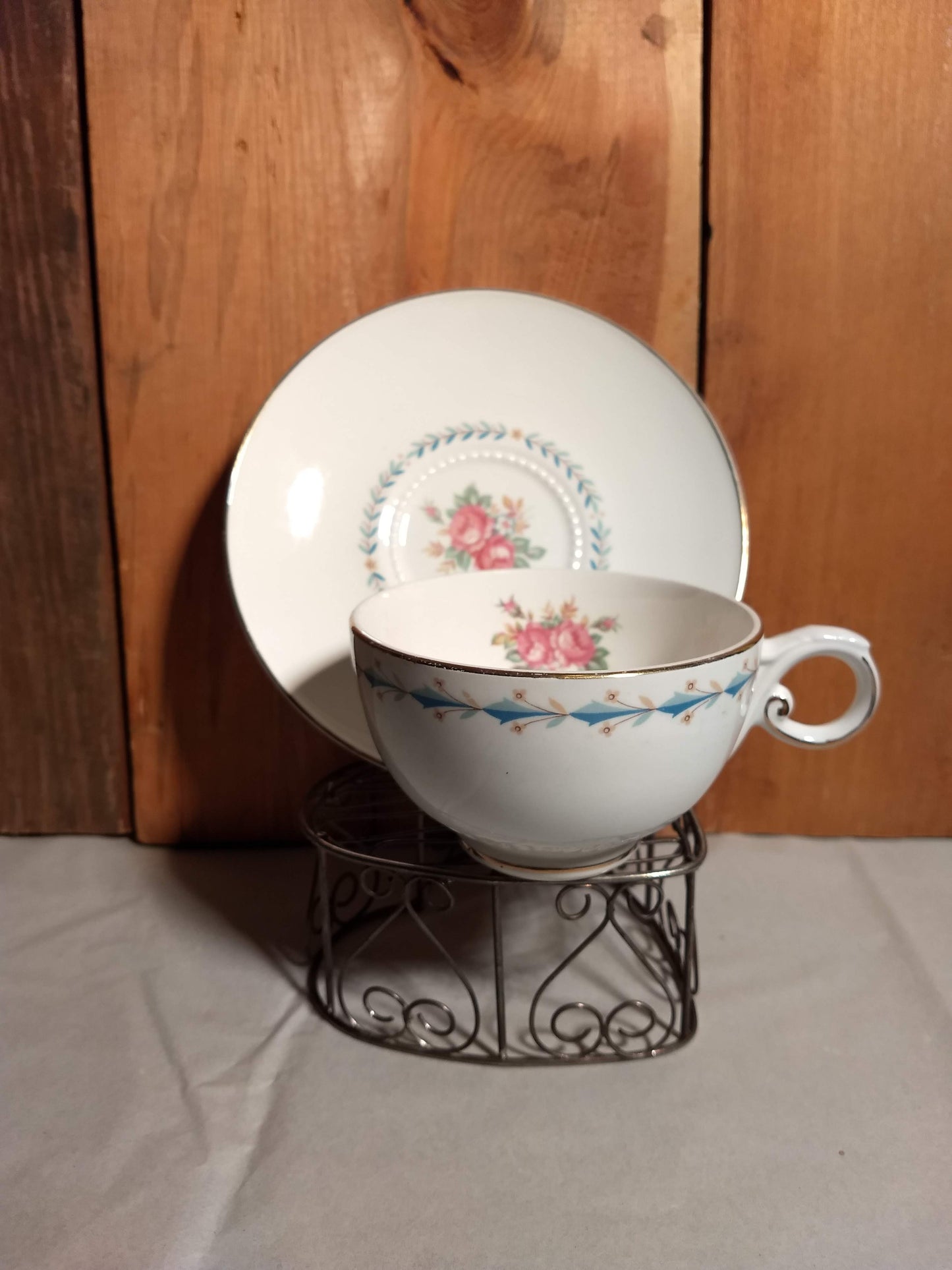 Collectible Vintage Tea Cup with Herbal Tea, hostess gift, Honey and Tea