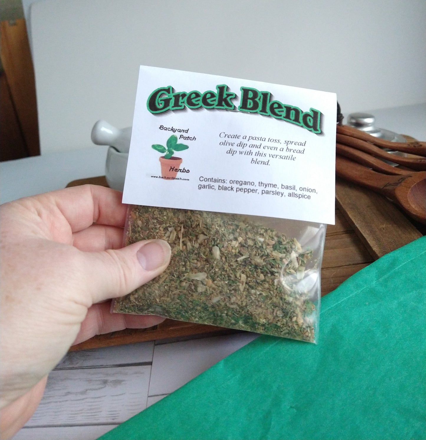 Greek Blend Herb Mix, salt-free blend for pasta, veggies, spreads, dips and more