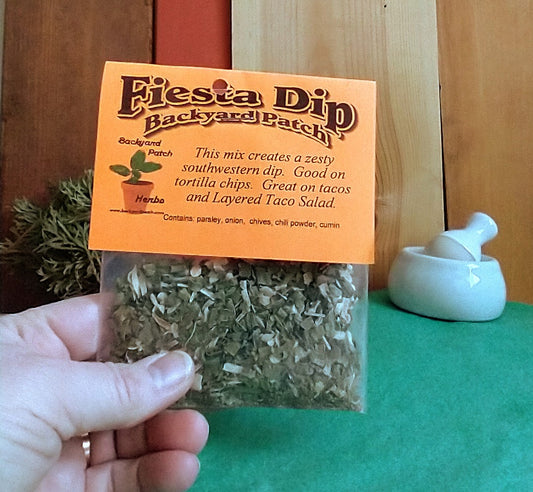 Fiesta Taco Dip Dry Herb Seasoning Mix, cumin, taco seasoning, salt-free, no gluten