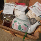 Pink Rose Teapot and Cup Gift Basket, Rose-decorated ceramic teapot, scones, shortbread, herbal tea, infuser, gift set, basket tray