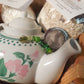 Pink Rose Teapot and Cup Gift Basket, Rose-decorated ceramic teapot, scones, shortbread, herbal tea, infuser, gift set, basket tray