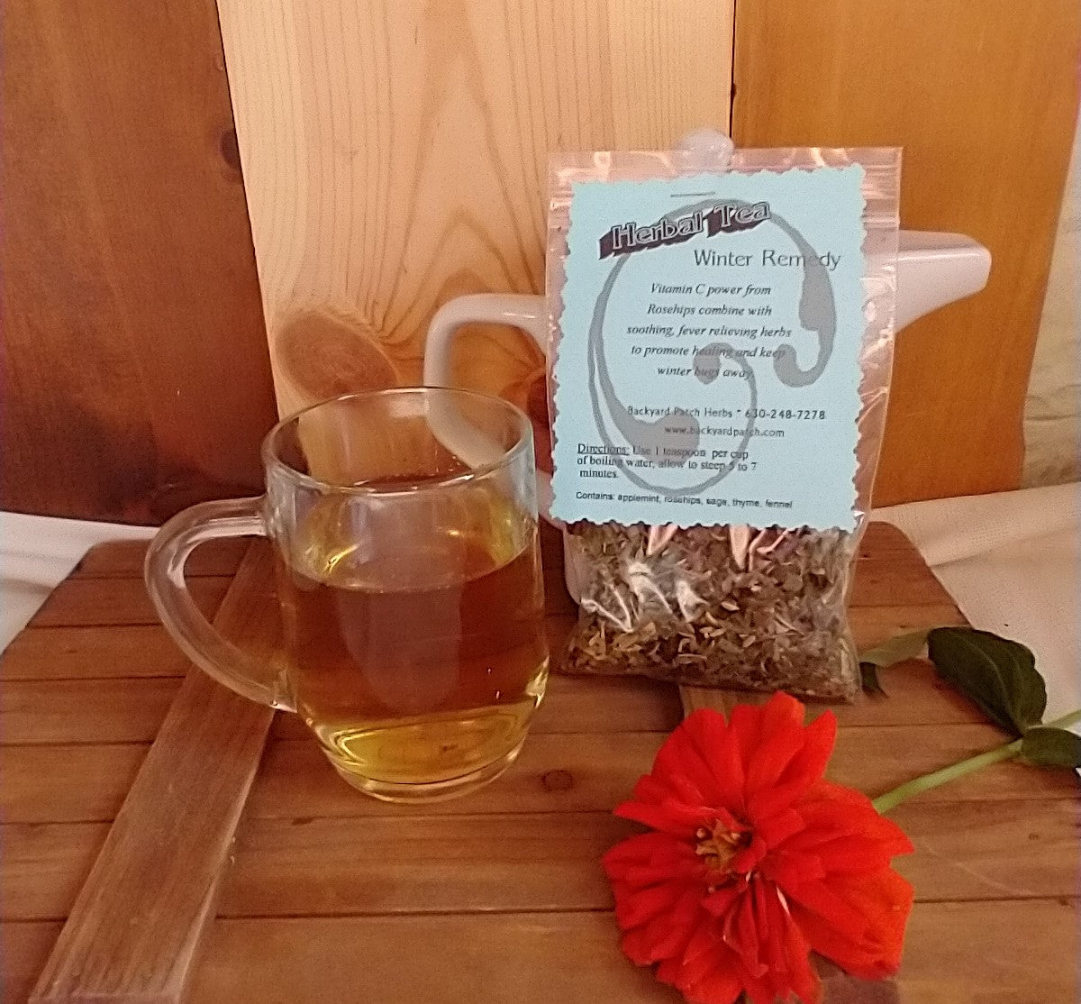 Winter Remedy Loose Herbal Tea, sage, peppermint, rose hips