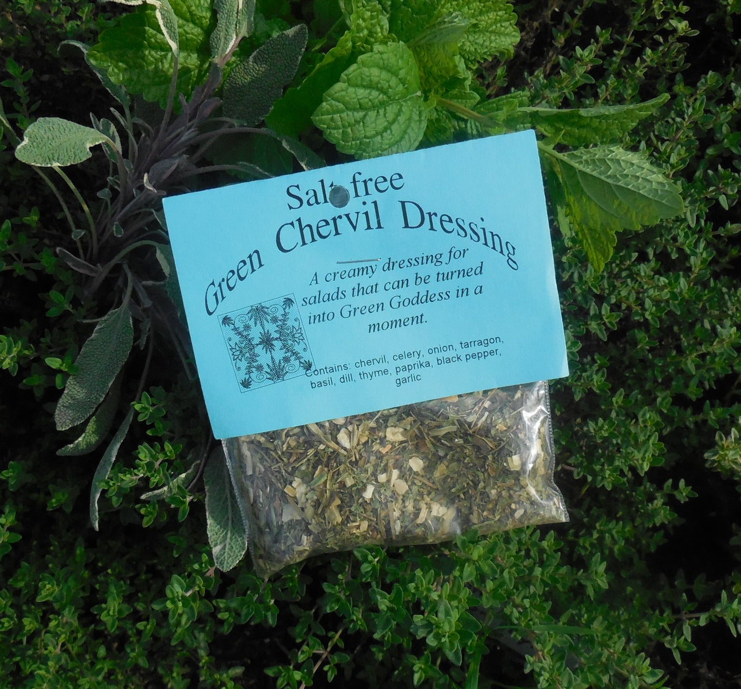 Salt-Free Herbal Salad Dressing Mixes, Hand-blended, Herb Seasoning
