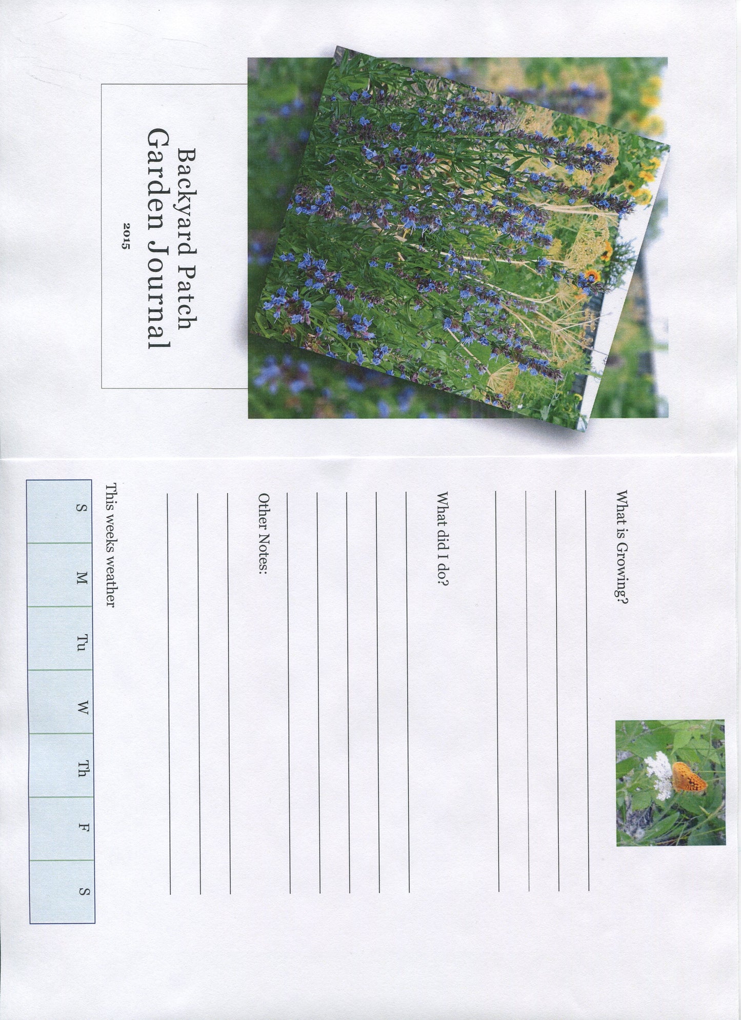 Garden Journal, Photographic - PDF version of a Garden Journal, you can print all the pages you want and need