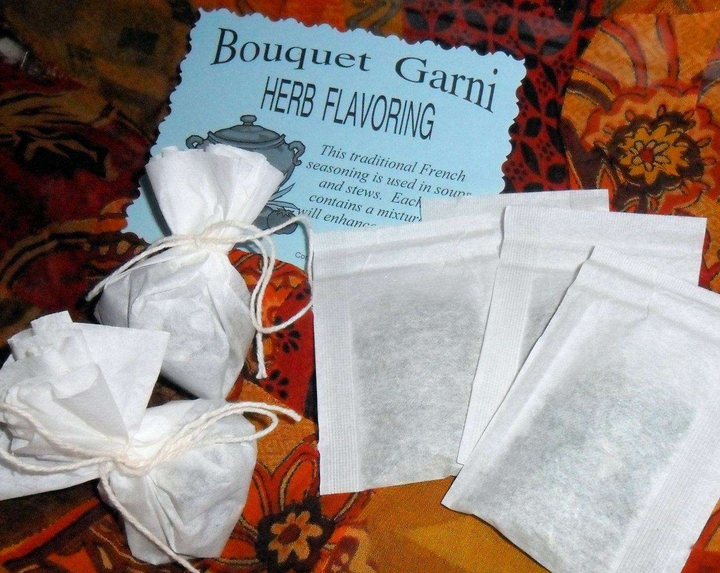 Bouquet Garni Seasoning Packets, herb seasoning for soups, stews and casseroles, bay leaf, rosemary, peppercorns