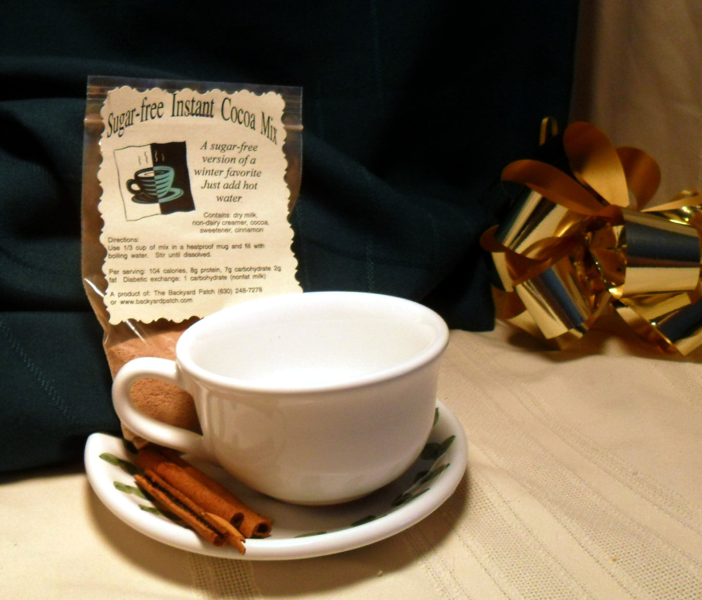 Instant Herbal Hot Chocolate - Cocoa Mixes, choose ONE of 5, cinnamon, nutmeg, allspice, cocoa, milk