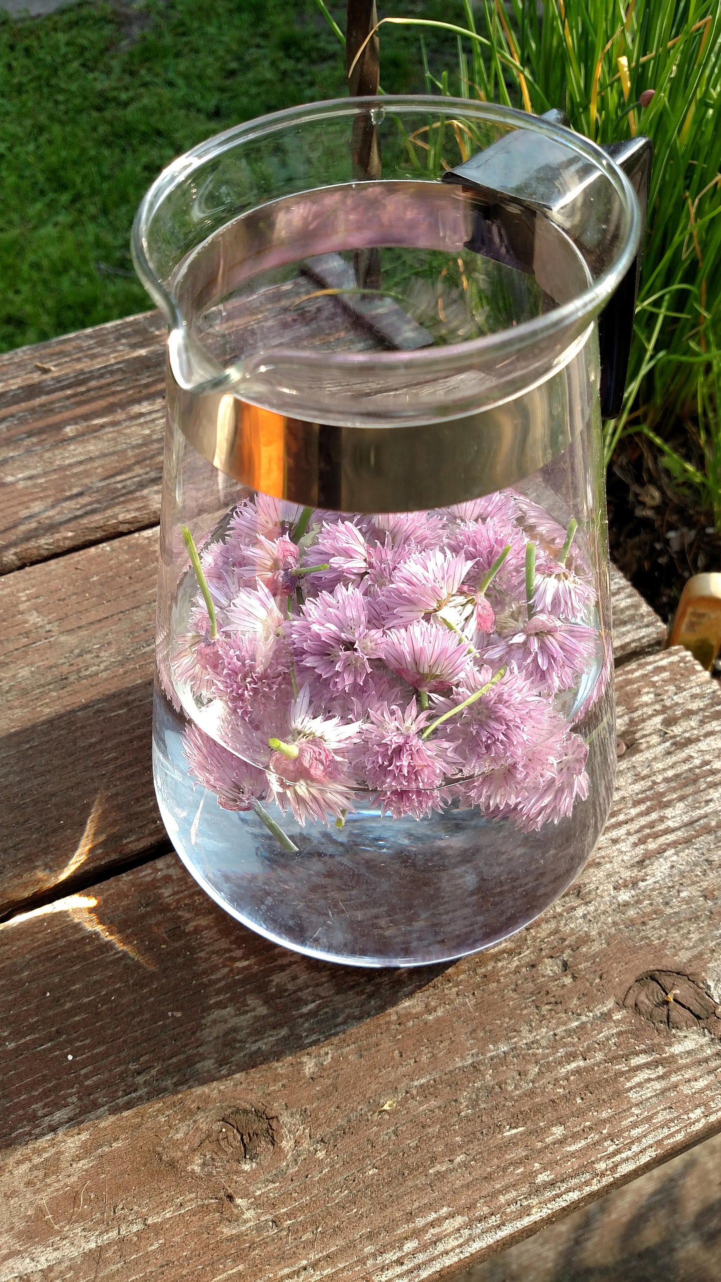 Gourmet Herb Vinegar Chive Blossom, home grown chives, made fresh