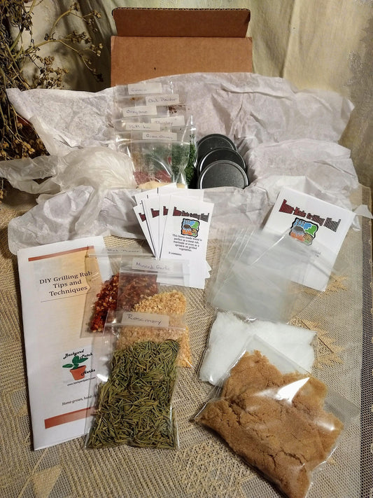 DIY Grilling Rubs Kit, make your own gifts, homemade, gift for men, cumin, chili, peppers, salt, sugar
