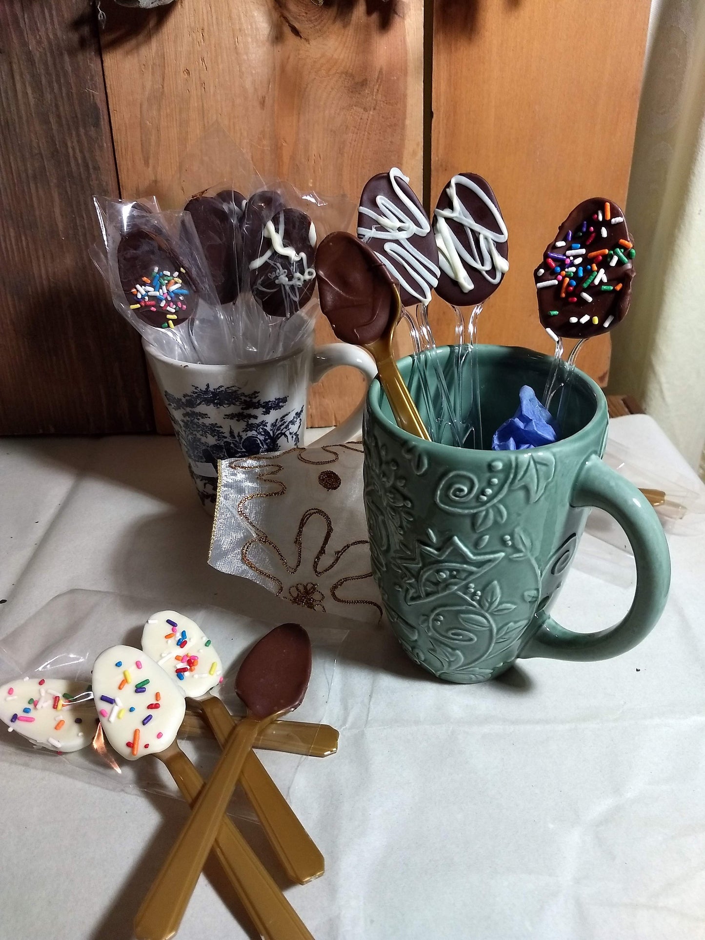 Chocolate Dipped Spoons for Coffee,and Tea and Hot Cocoa, coffee flavoring