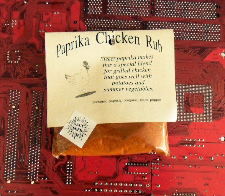 Paprika Chicken Meat Rub, Hand-blended dry salt free cooking herb mix, gluten free