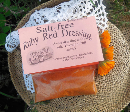 Salt-free Ruby Dressing Mix, Hand-blended Dry salt free Cooking Herb Mix, no salt, gluten free