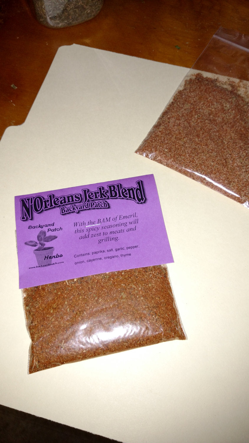 N'Orleans Spirit Meat Rub Mix, Hand-blended salt-free dry herb cooking mix, cayenne