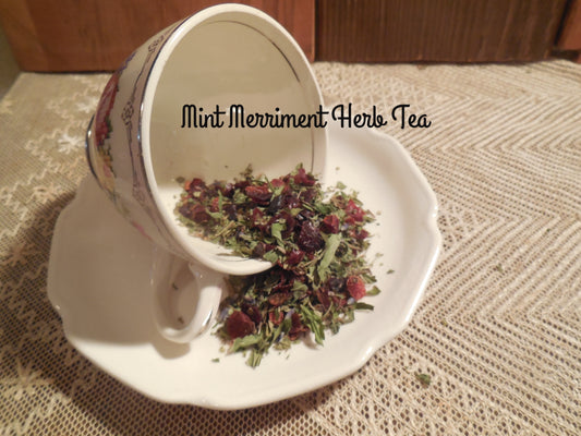 Holiday Tea Blend, Mint Merriment tea, Mint, Rosehips, Rose petals