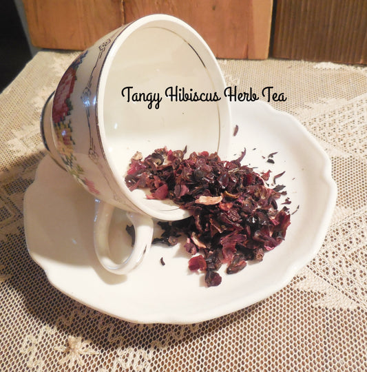Tangy Hibiscus Loose Herbal Tea, rose hips, hibiscus, no caffeine