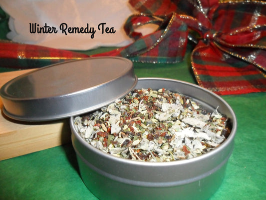 Winter Remedy Loose Herbal Tea, applemint, thyme, sage, rosehips, fennel, caffeine free